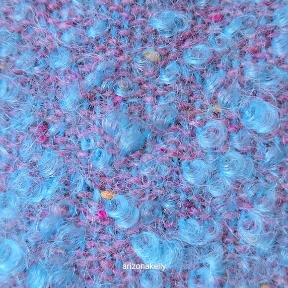 NWOT Wool & Mohair Curly Scarf Avoca Purple Turquoise - Picture 7 of 14